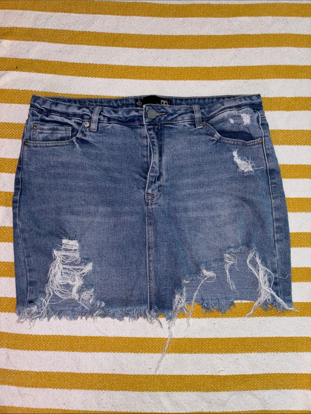BBJ Distressed Denim Mini Skirt